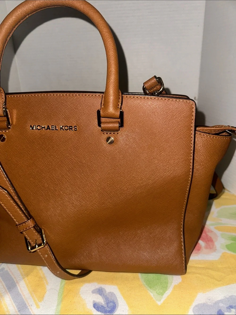 MICHAEL KORS  large Selma saffiano leather satchel